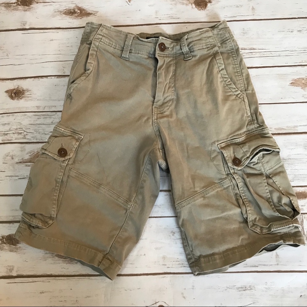 AEO khaki cargo shorts. Longer length size 28